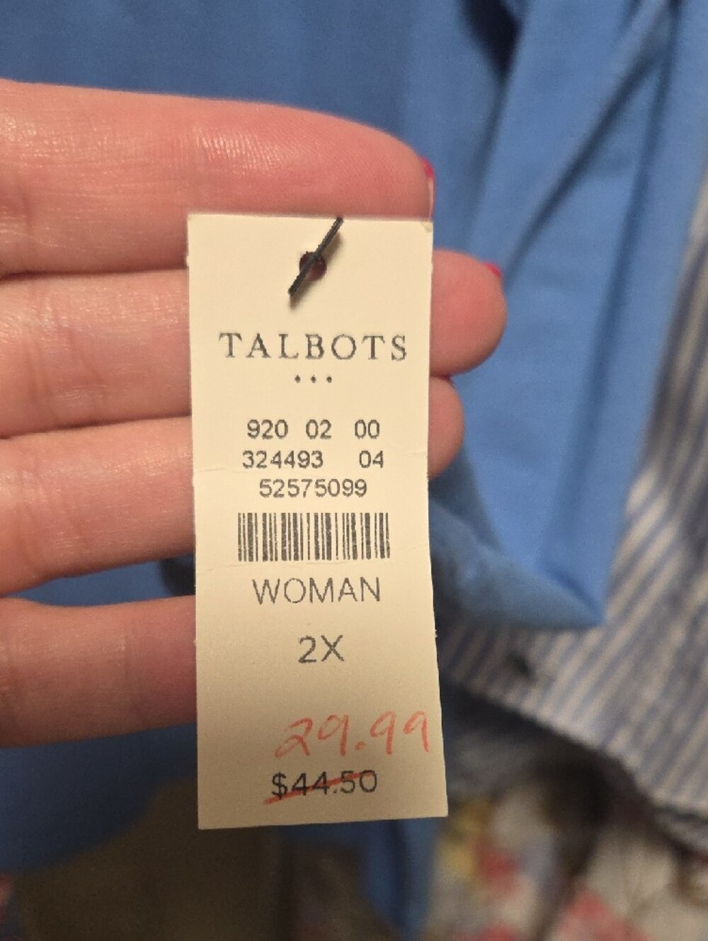 Talbots Light Blue Boatneck Long-Sleeve Top with Sleeve Buttons - Picture 2 of 4